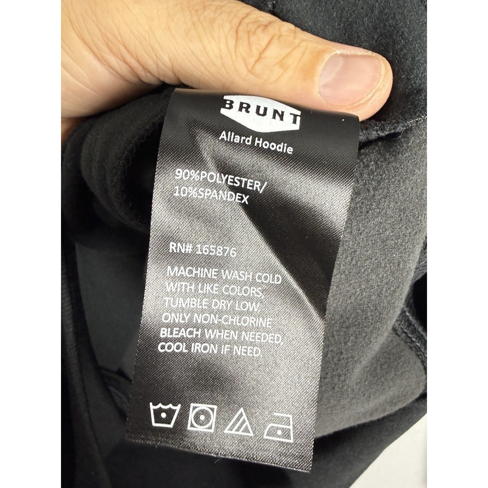 BRUNT Allard Tech Hoodie Mens Small Black Gray Lightweight Stretch Hard Hat - Picture 5 of 7